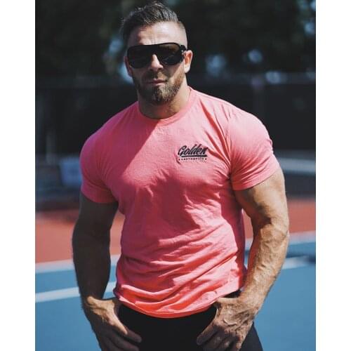 Cotton T Shirt New Men Fitness Workout Skinny Short Sleeve T-shirt Male Bodybuilding Sport Tee Shirt Tops Summer Casual Clothing