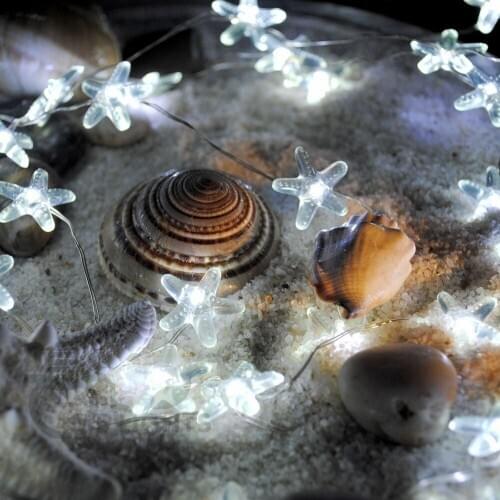 30 LED Starfish Light String AA battery operated fairy Christmas lights for Holiday party wedding outdoor lumiere decoration