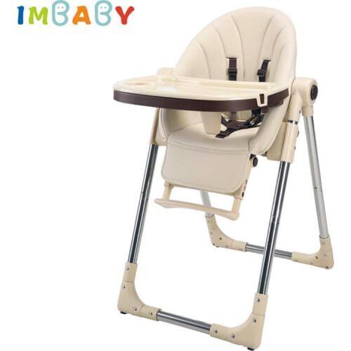 IMBABY Portable Children HighChair Multifunctional Baby Eating Seats Feeding Chair Adjustable Folding Chairs Food Tray Included