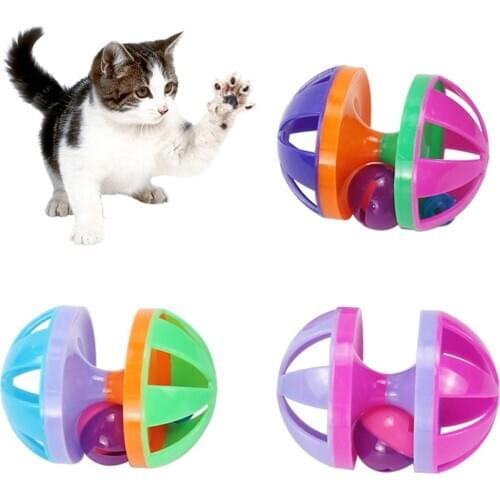 Pet Cat Kitten Dumbbell Bell Ball Scratch Training Game Interactive Playing Toy