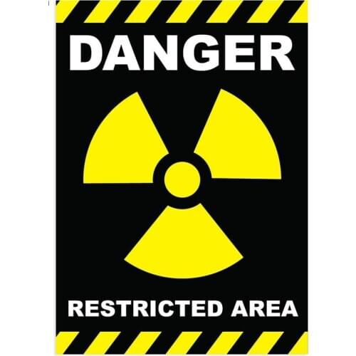 Hot Warning DANGER RESTRICTED AREA SELF Car Sticker KK Vinyl Car Styling Laptop Accessories Waterproof PVC 14cm*10cm