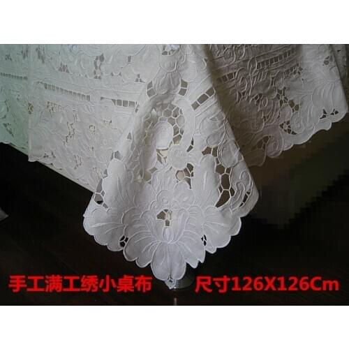 Linen heavy industry Lu embroidery table cloth old hand embroidery hollow high-end TV multi-purpose cover cloth special price