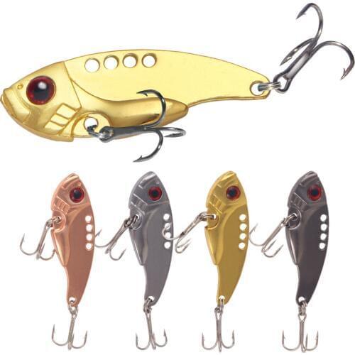 Metal VIB 5.5cm Reflective Fishing False Lure Bionic Sequin Hard Fishing Bait 3D Glasses Tackle Artificial Fish Hard Bait Cicada