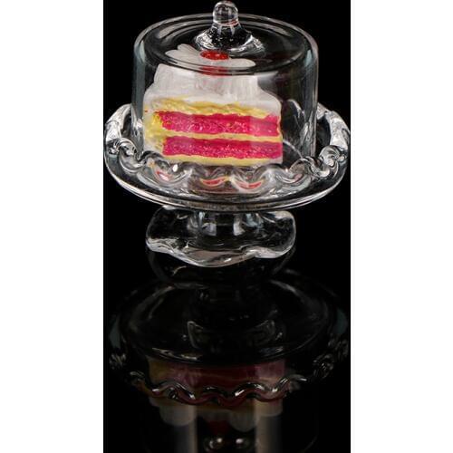 Mni 1:12 Dollhouse Miniaturas Furniture Transparent Glass Dessert Fruit Tray Dollhouse Miniatures Accessories