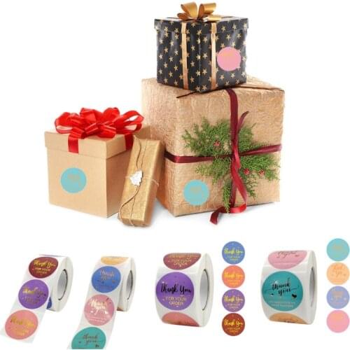 F3MA 1 Inch Thank You Sticker Labels 500 Pcs/roll Multicolor for Baking Packaging Envelope Seals Small Business Tags Wrap Bag