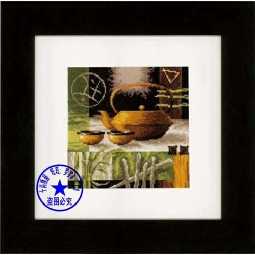 Top Quality beautiful lovely counted cross stitch kit tea teakettle and teacup, cup teapot