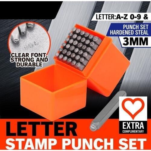 2020-SEDY 37pcs Number and Letter Punch Set Hardened Steel Metal Puncher Hollow Punch Set Handworking Hand Craft DIY Tool Set
