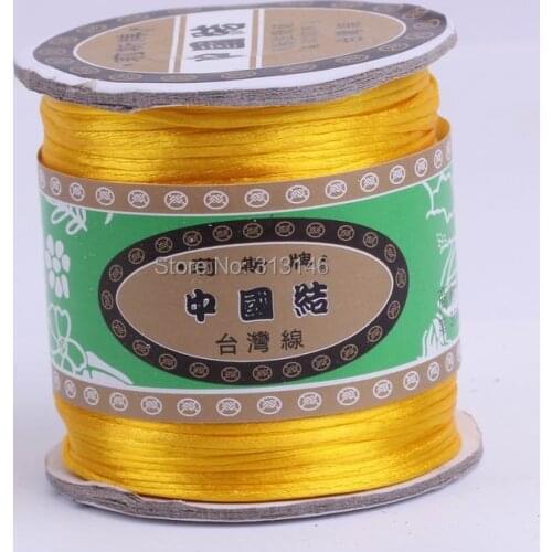 80M/Spool 1.5MM Egg Yolk Yellow Braided Macrame Nylon Chinese Knot Cord Handmade Beading Satin Shamballa String Thread Rope
