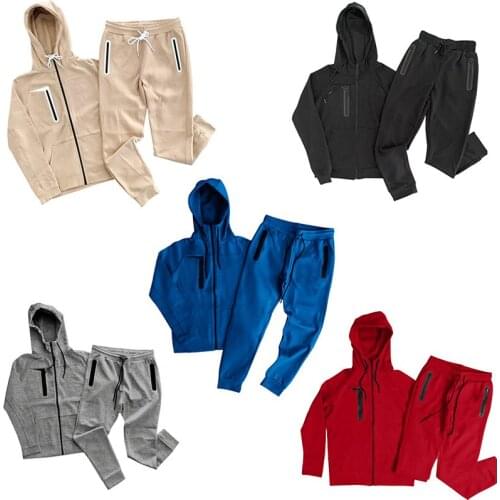 New Mens Sportswear Mens Suit Long Sleeve Pullover Jogging Pants 2 Piece Fitness Sportswear Mens Suit -40