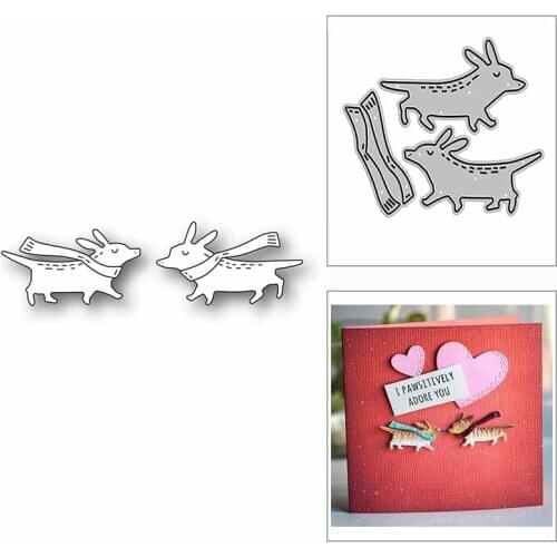 New Corgi Dog Puppy Scarf Animal 2020 Metal Cutting Dies for DIY Scrapbooking and Card Making Decor Embossing Craft No Stamps