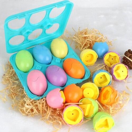 New 2021 6pcs Eggs Educational Toys For Children Smart Egg 3D Puzzle Mixed Shapes Tool ABS Colorful Recognition Shape Math Game