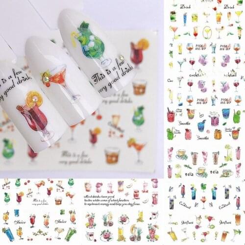 12 sheets water decal nail art nail sticker slider tattoo full Cover Decals manicure supplies tools fruit juice designs A1405-16