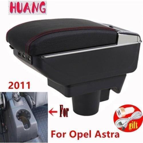 For Opel Astra Armrest Box For Opel Astra H Car Central Armrest Storage Box cup holder ashtray modification accessories