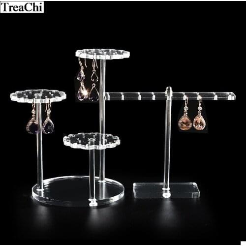Clear Acrylic Earring Display Stand Stud Metal Multi-storey Jewelry Counter Storage Display Props Earring Holder