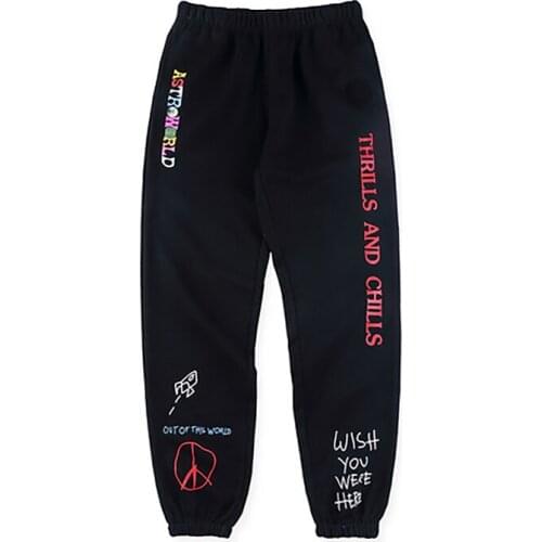 2020 Letter Printed Pants Women Men Hip hop Streetwear Men Sweatpants Swag Cactus Jack Tour Sweatpants
