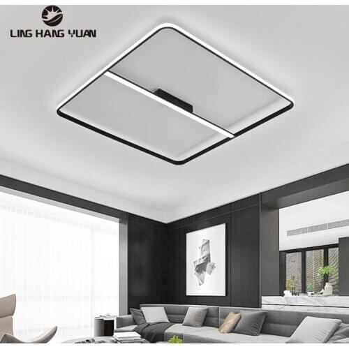 Luminaires Modern Led Ceiling Light Black decoration Chandelier Ceiling Lamp Square Light for Living room Bedroom Kitchen Lamps