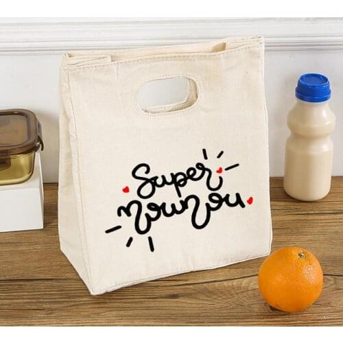 French Print Lunch Bags Insulated Cold Picnic Carry Case Thermal Portable Bento Box Tote Food Container Storage Pouch Best Gifts
