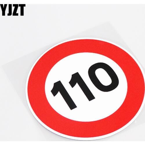 YJZT 11.5CM*11.5CM Fashion Graphical PVC Speed limit 110 Car Sticker Decal Decoration 13-0893