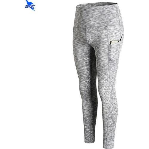 Solid Pockets Yoga Pants Women High Waist Push Up Leggings Sports Compression Running Fitness Tights Classic Sportswear Trousers