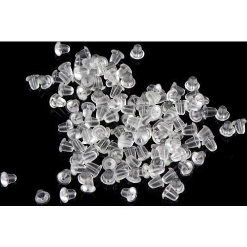 100pcs Bullet-shaped Rubber Earring Findings Backs Stoppers Ear Post Nut 3mmx3mm Earrings cap DIY Jewelry Findings