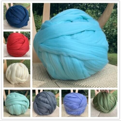 1000g/ball Thick Chunky Yarns Super Bulky Arm Knitting Wool Roving Knitted Blanket Hand Knit Spinning Crochet Sewing Wool Yarns