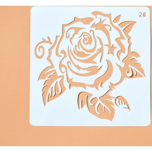 13*13 Flower pvc Layering Stencils for DIY Scrapbooking/photo album Decorative Embossing DIY Paper Cards Crafts