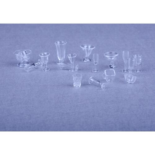 17Pcs/Set New Mini Dollhouse Miniature Drink Ice Cream Cups Set Model Pretend Play Mini Food Doll Accessories Fit Toy