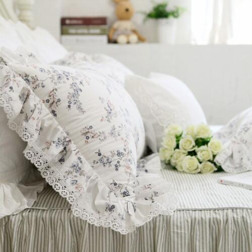 2pcs pastoral pillowcase Sweet Ruffle lace pillow cover Home bed pillow sham Elegant flower print pillow case Towel