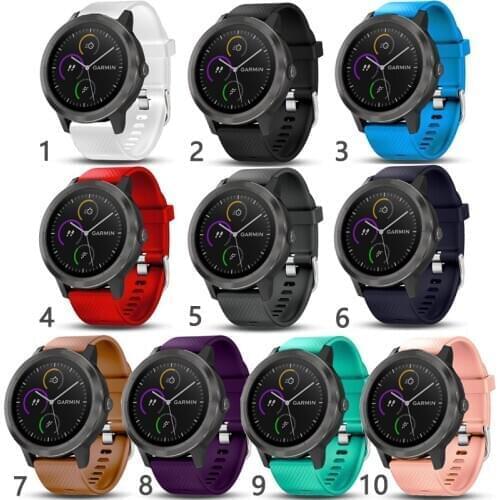 20mm Soft Silicone Strap Band for Garmin Vivoactive 3 Music all model for Garmin Venu Sq / Vivomove HR