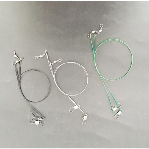 20Pcs 15/20/25cm Anti-Bite Steel Leader Wire with Swivel Pin Fishing Tool Accessories