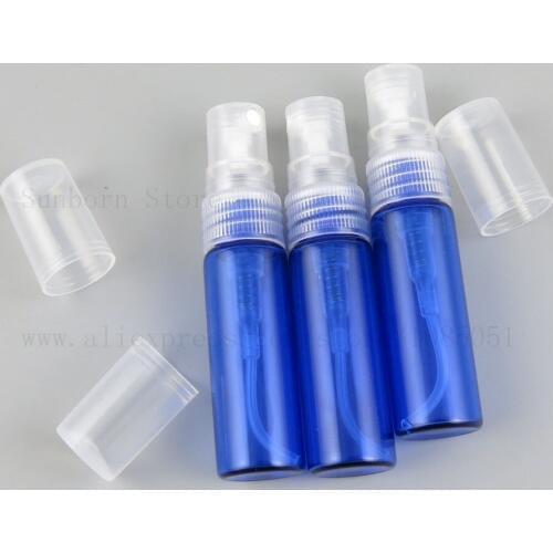 5pcs 4ml Small Portable Refillable Cobalt Blue perfume Atomizer Mini Glass Bottle With Mist Spray 4cc Fragrance Container