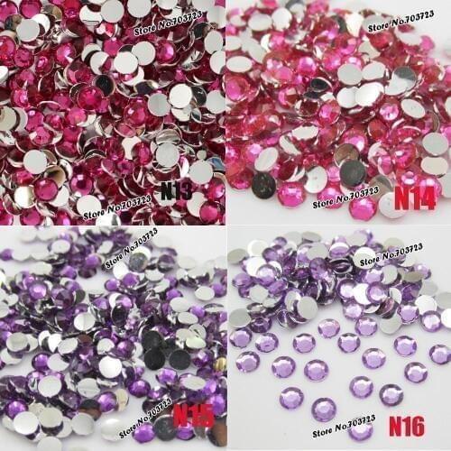 5000pcs 4mm Pretty fashion 14 Facets Resin Rhinestone Flatback Acrylic Gems Crystal