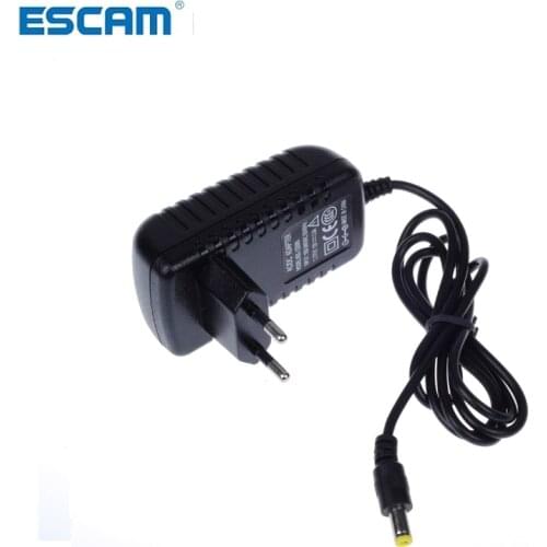 ESCAM EU Type AC 100-240V to DC 12V 2A Power Supply AC/DC Adapters Power Plug Adaptor 5.5x2.1mm for CCTV Camera LED Strip