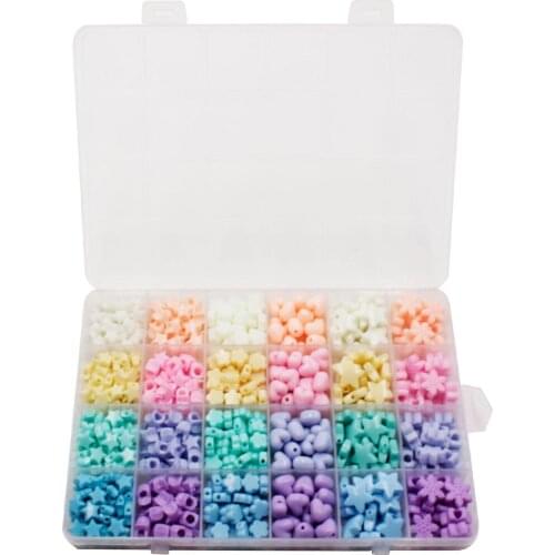 Acrylic Heart Beads Star Beads Cute Loose Beads Spacer Beads Bulk for Bracelets Jewelry Making DIY Crafts Necklace Accessories