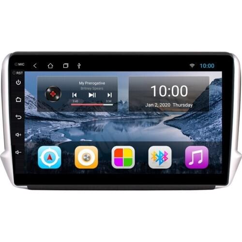 For Peugeot 208 2008 Android 10 Car Radio Stereo GPS Navigation Multimedia Audio Video Player Head Unit + Free HD Camera
