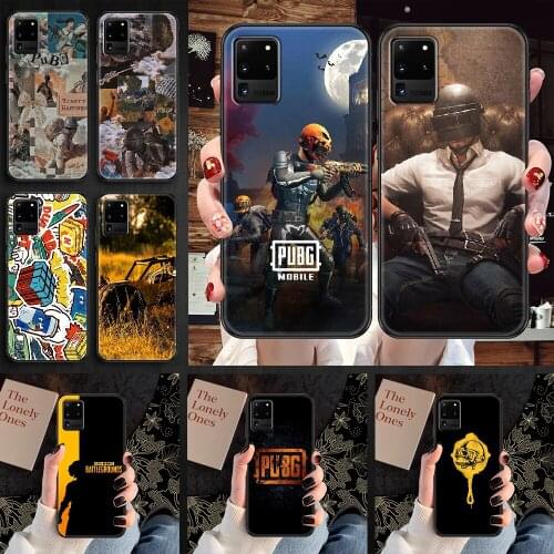 PUBG Game Phone case For Samsung Galaxy Note 4 8 9 10 20 S8 S9 S10 S10E S20 Plus UITRA Ultra black luxury cell cover 3D funda