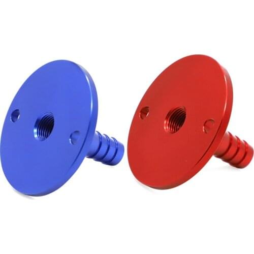 CNC Aluminum For RV Fresh Water Drain Valve Flange 3/8" or 1/2" Drain Flange Silver Black Red Blue
