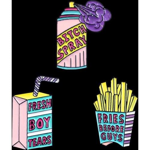 Food and beverage series French fries Sprays children Brooch Clothes Icon Backpack Accessories Badge Decoration Brooches Pin
