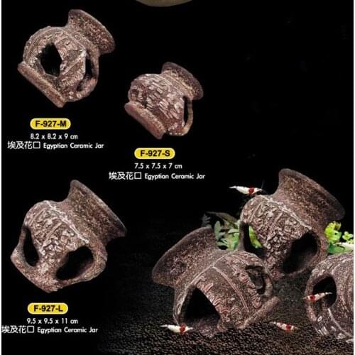 Egyptian Vase F-927 Resin Aquarium Fish Tank Decoration Cichlid Stone Hiding Cave aquarium accessories decoration