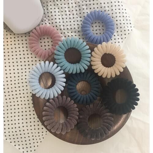 Elastic Knit Telephone Wire Hair Bands Girl Woman Hair Accessories Rubber Band Headwear Hair Rope Spiral Shape Hair Ties