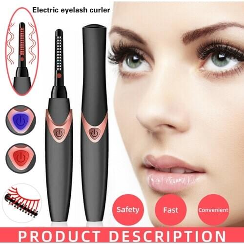 Electric Heated Eyelash Curler USB Rechargeable Fast Beauty Makeup Tool Mini Electric Heated Eyelash Curler Heated Makeup Eye