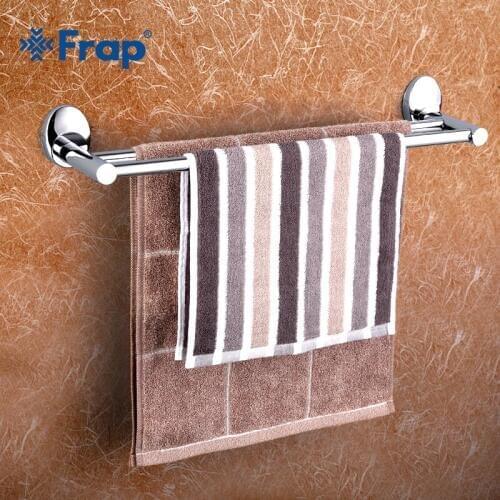 Frap 1 Set Wall Mounted Double Towel Bars stainlesss steel Towel Holder hooks restroom Towel Rack Bathroom accessories F1609