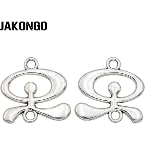 JAKONGO Antique Silver Plated Athlete Charms Pendants for Jewelry Making Accessories DIY Handmade Craft 24x25mm 6PCS