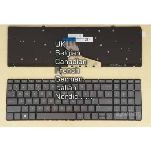 UK Belgian Canadian French German Italian Nordic Keyboard For HP Spectre 15-CH000 x360 SN6172BL Backlit
