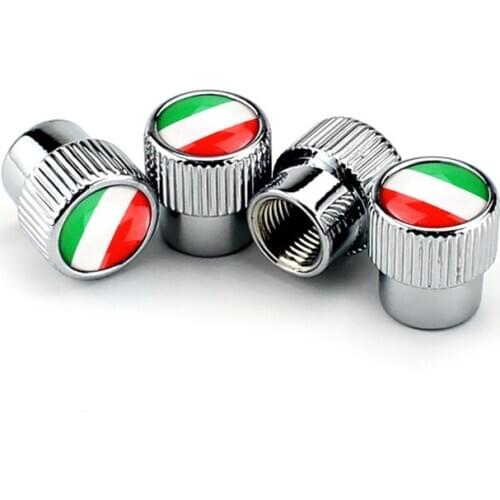 4pcs/set Italy Flag Alloy Dust proof Bike Motor Car Tire Valve Caps Car Universal Accessories for Land Rover Range Rover for VW