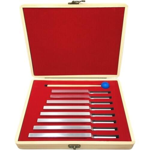 Lots 8 256-512Hz Tuning Fork w/ Hammer Ball Set for Meditation Yoga Silver