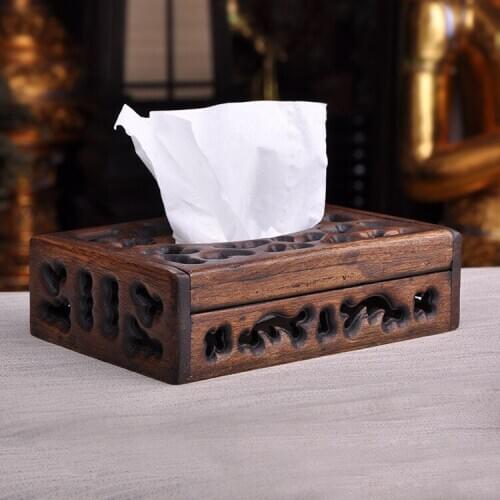 Southeast Asia Home Thailand Solid Wood Tissue Box Creative Retro Paper Extraction Box Fashion Toilet Paper Extraction Box