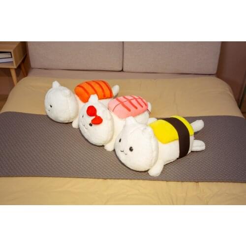 Creative Kawaii Sushi Cat Plush Toy Cute Plush Stuffed Animal Doll Sleeping Pillow Home Bed Decoration Gift