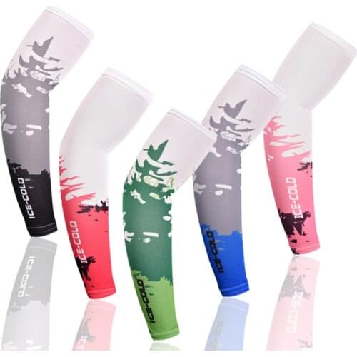 Summer UV Protection Arm Cover Cuff Sunscreen Ice Fabric Plus Size Arm Sleeves Running Fishing Arm Warmers Sports Safety Gear