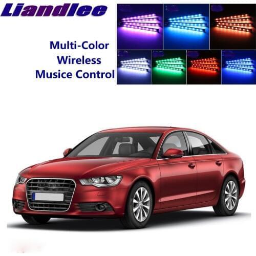 LiandLee Car Glow Interior Floor Decorative Atmosphere Seats Accent Ambient Neon light For Audi A6 S6 RS6 C6 C7